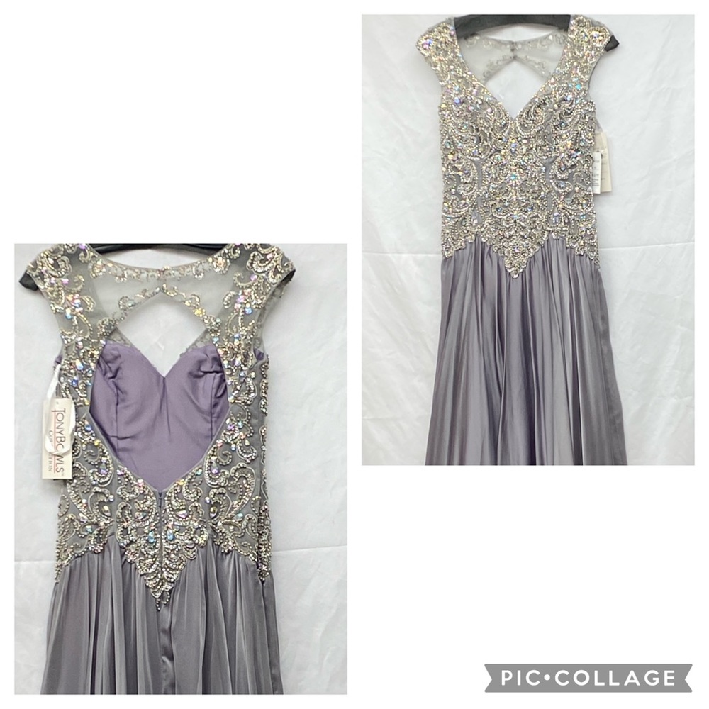 Tony Bowls embellished bodice fit and flare long gown - Picture 4 of 9